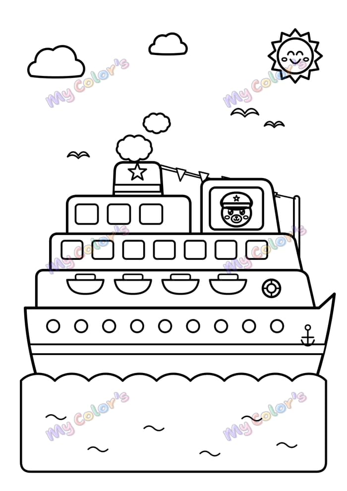 Coloriage Le paquebot à imprimer