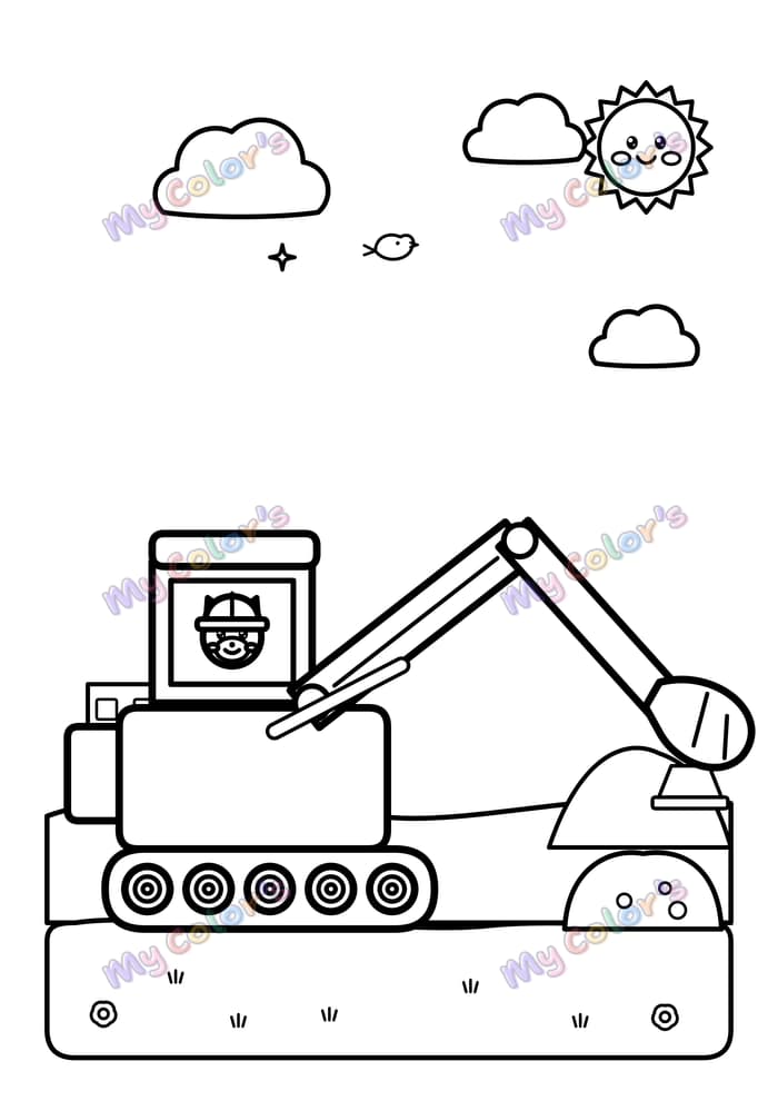 Coloriage La pelleteuse à imprimer