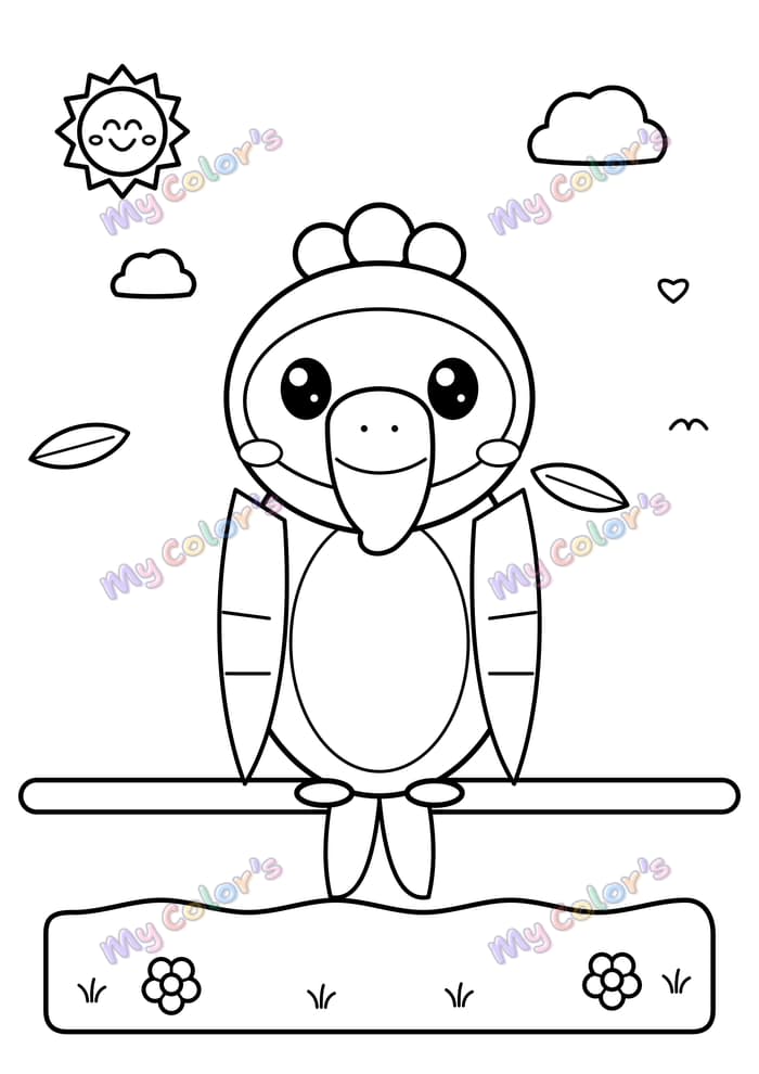 Coloriage Le perroquet coloré à imprimer