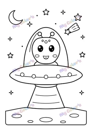 Coloriage Le petit extraterrestre à imprimer