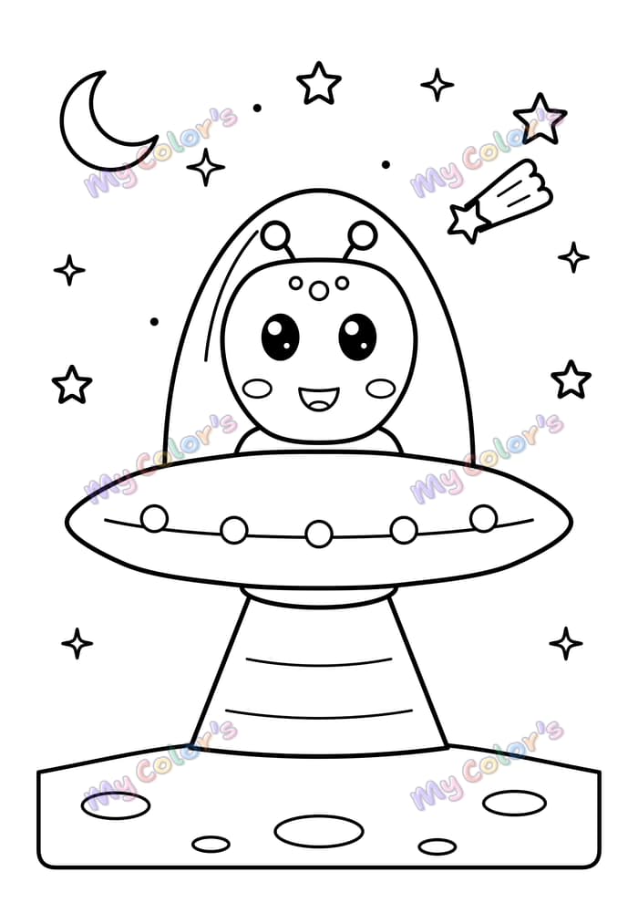 Coloriage Le petit extraterrestre à imprimer