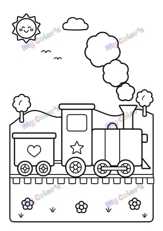 Coloriage Le petit train à vapeur à imprimer