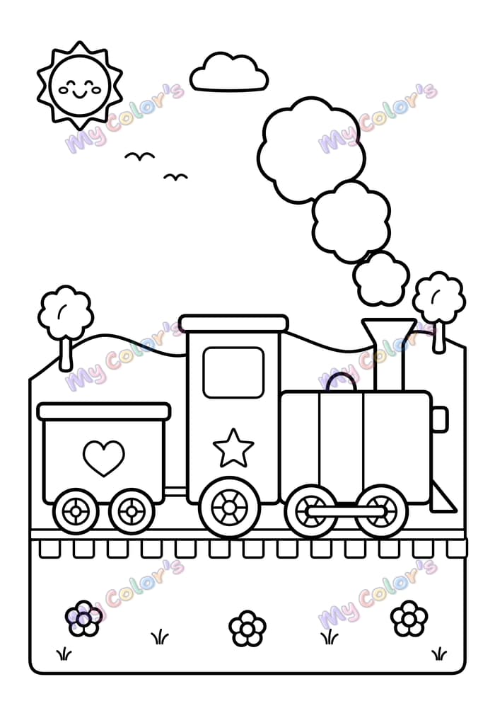 Coloriage Le petit train à vapeur à imprimer