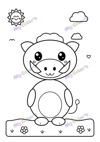 Coloriage Le phacochère à imprimer