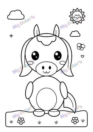 Coloriage Le joli poney à imprimer