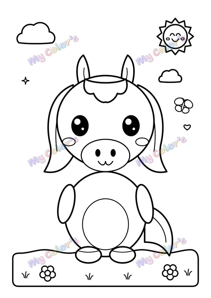 Coloriage Le joli poney à imprimer
