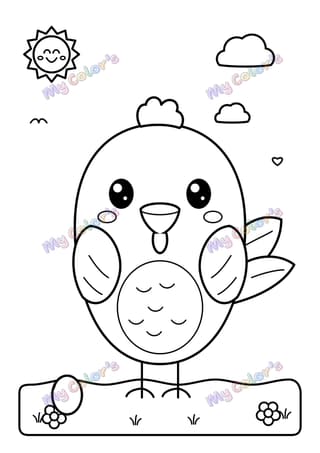 Coloriage La poule et son œuf à imprimer