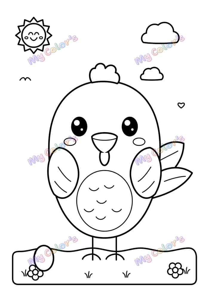 Coloriage La poule et son œuf à imprimer