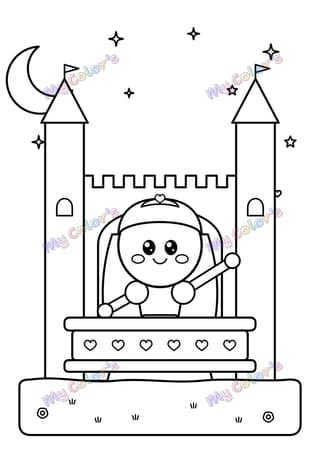 Coloriage La princesse au balcon à imprimer