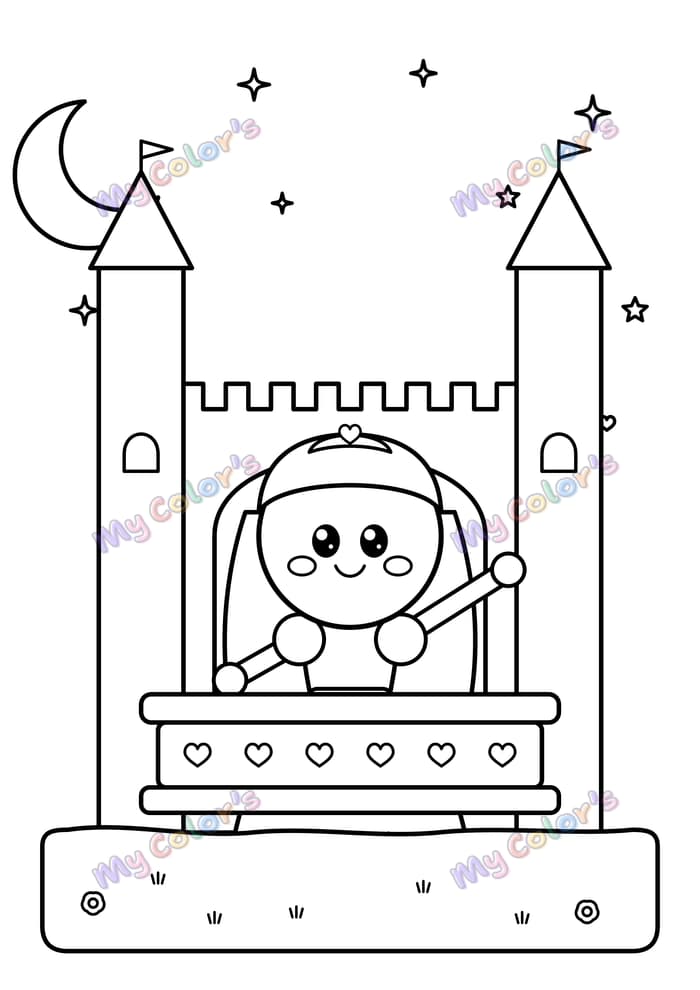 Coloriage La princesse au balcon à imprimer