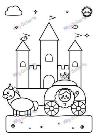 Coloriage Le carrosse de la princesse à imprimer