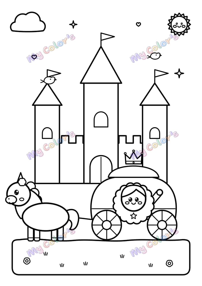 Coloriage Le carrosse de la princesse à imprimer