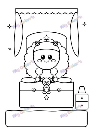 Coloriage La chambre de la princesse à imprimer
