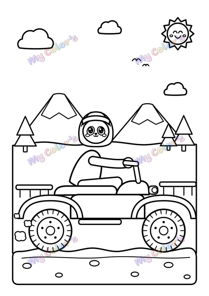 Coloriage Le quad à imprimer