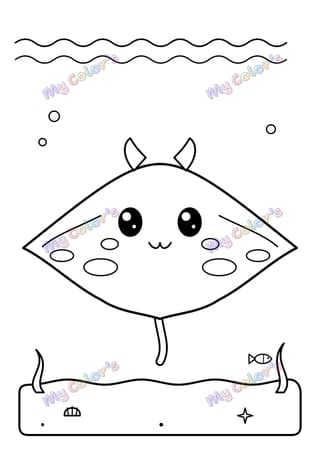 Coloriage La raie manta à imprimer