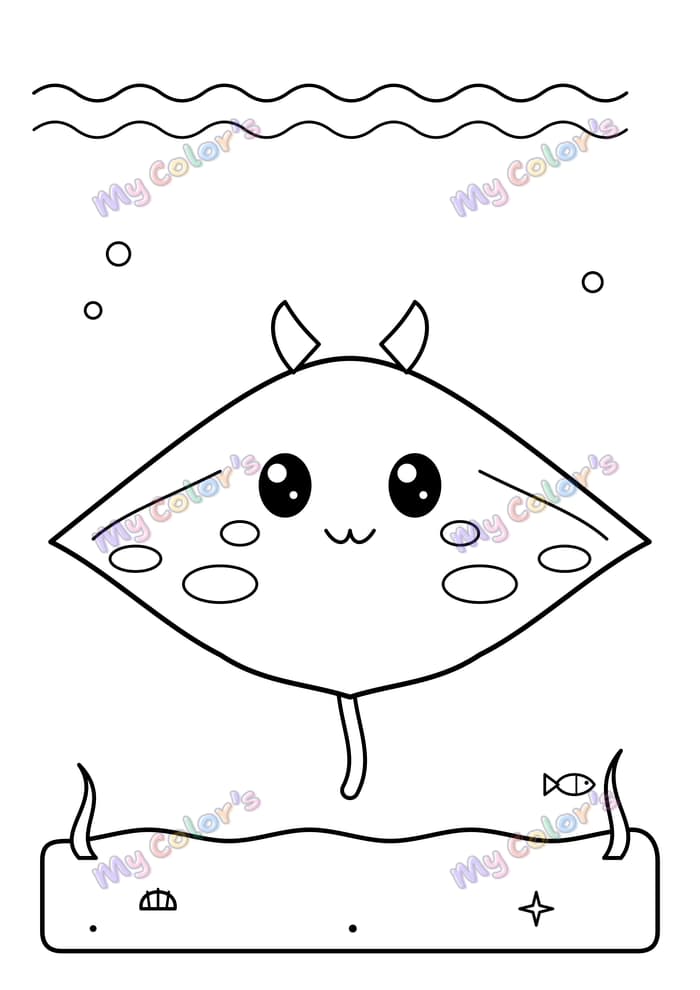 Coloriage La raie manta à imprimer