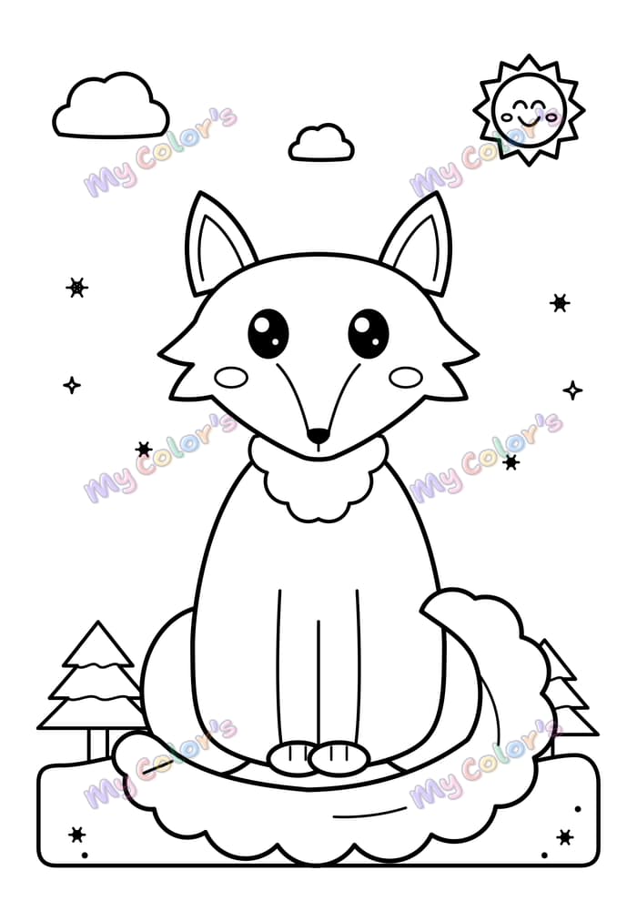 Coloriage Le renard polaire à imprimer