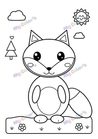 Coloriage Le renard roux à imprimer