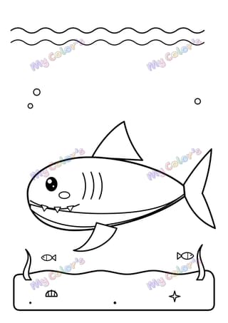 Coloriage Le requin gentil à imprimer