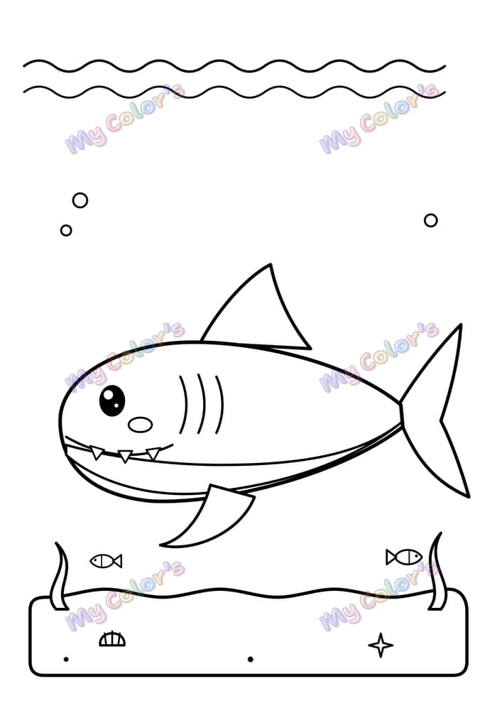Coloriage Le requin gentil à imprimer