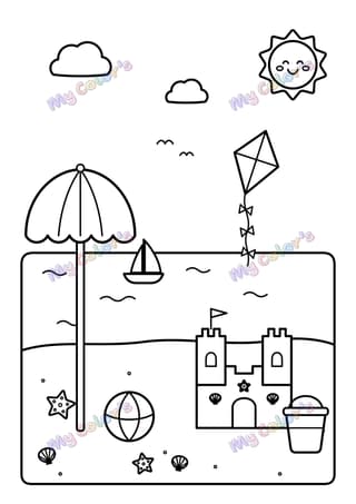 Coloriage L’été à la plage à imprimer