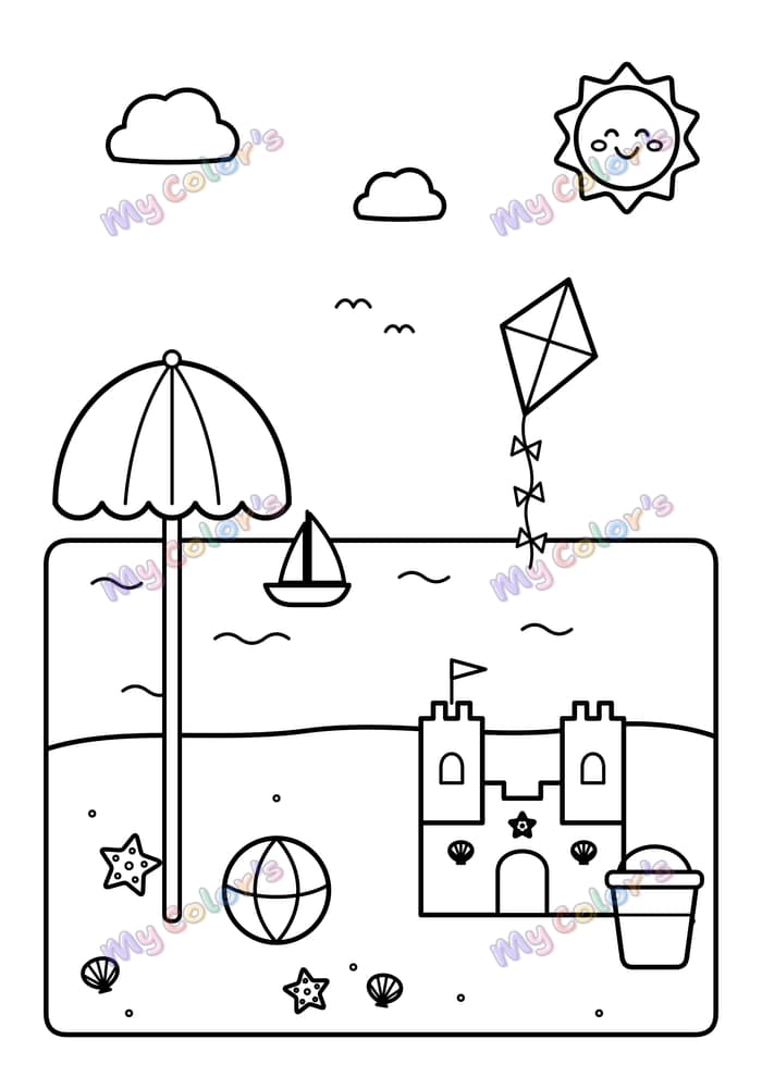 Coloriage L’été à la plage à imprimer