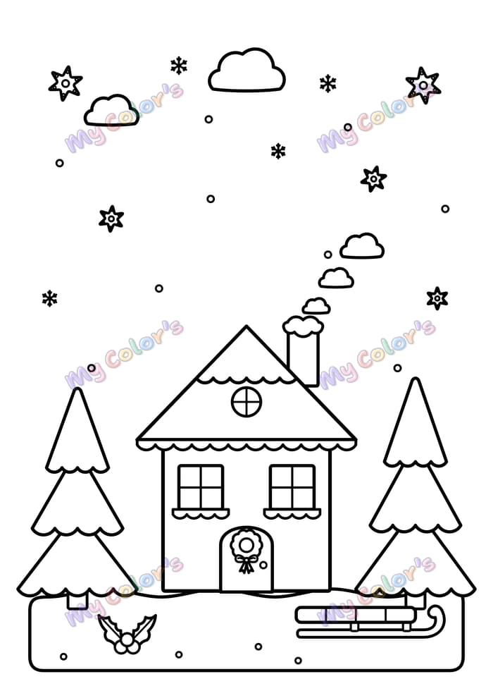 Coloriage L’hiver à imprimer