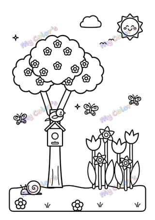 Coloriage Le printemps à imprimer