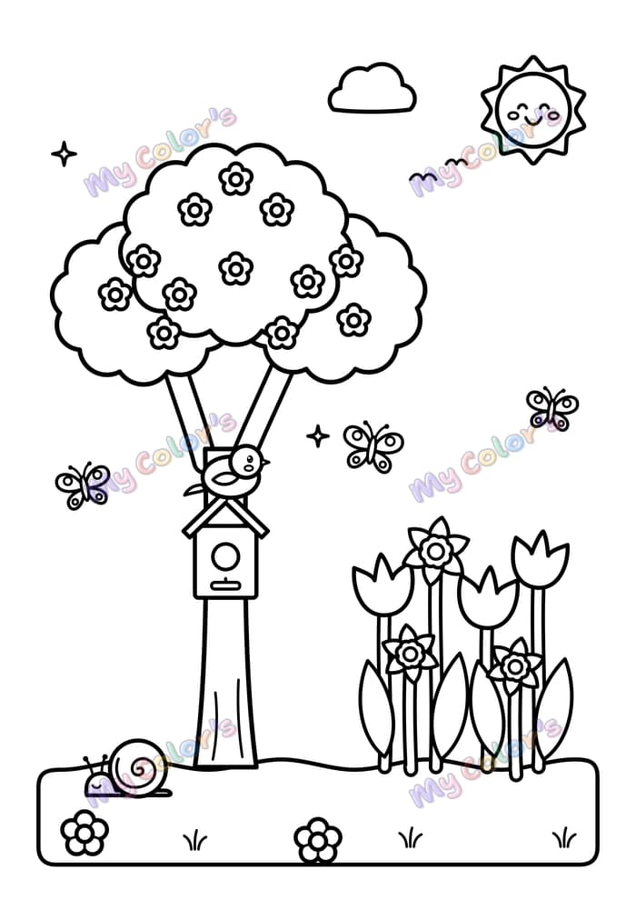 Coloriage Le printemps à imprimer