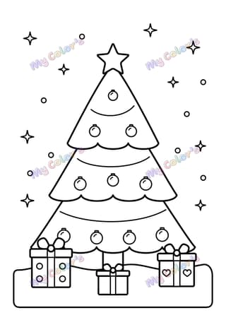 Coloriage Le sapin de Noël à imprimer