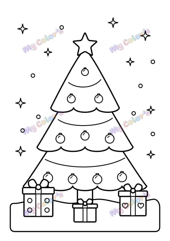 Coloriage Le sapin de Noël à imprimer