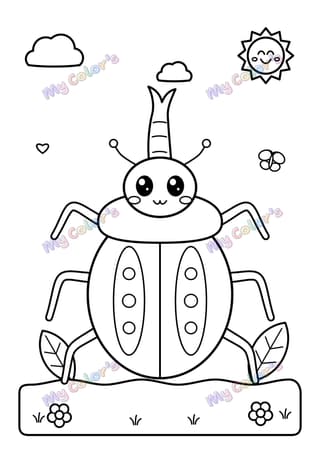 Coloriage Le scarabée rhinocéros à imprimer