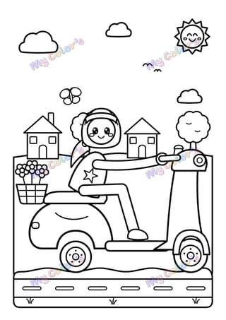 Coloriage Le scooter à imprimer