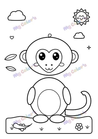 Coloriage Le petit singe à imprimer