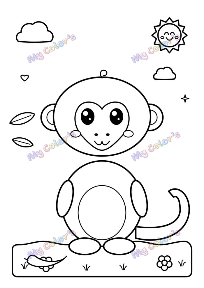 Coloriage Le petit singe à imprimer