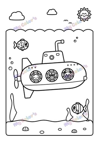 Coloriage Le sous-marin à imprimer