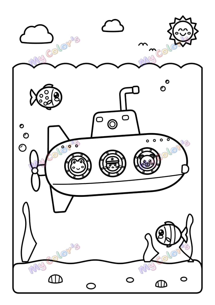 Coloriage Le sous-marin à imprimer