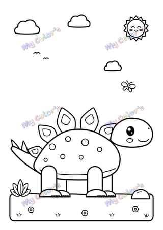 Coloriage Le stégosaure et ses plaques à imprimer