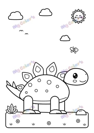 Coloriage Le stégosaure et ses plaques à imprimer
