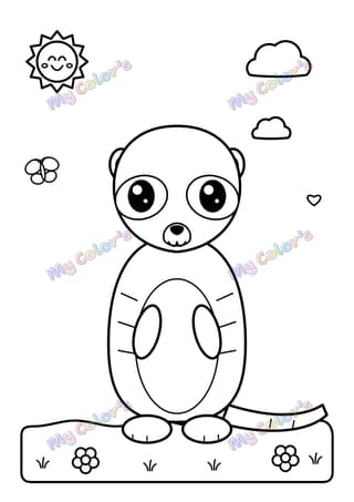 Coloriage Le suricate sentinelle à imprimer