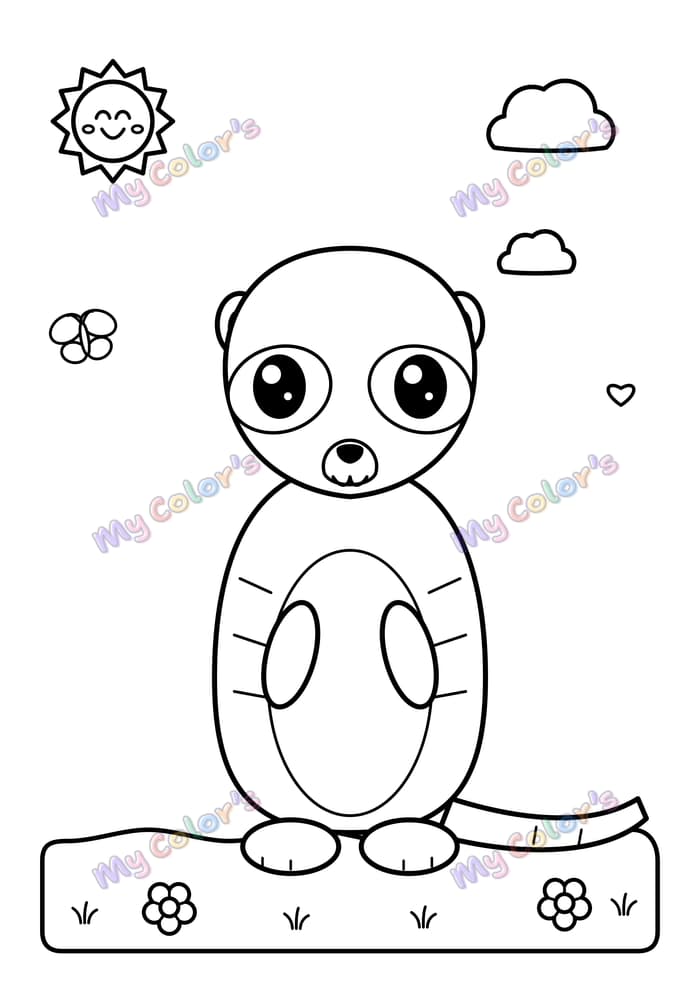Coloriage Le suricate sentinelle à imprimer