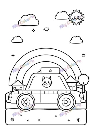Coloriage Le taxi à imprimer