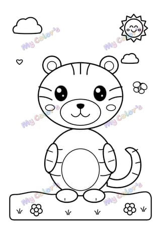 Coloriage Le tigre rayé à imprimer