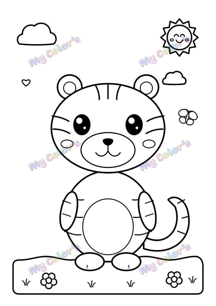 Coloriage Le tigre rayé à imprimer