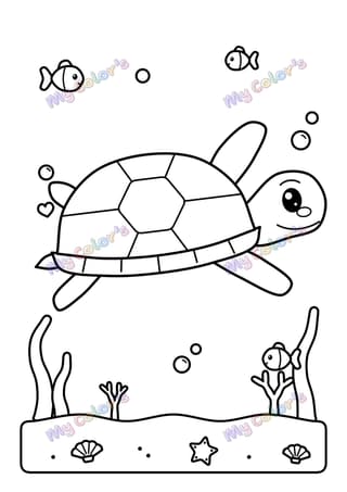 Coloriage Tortue de mer à imprimer