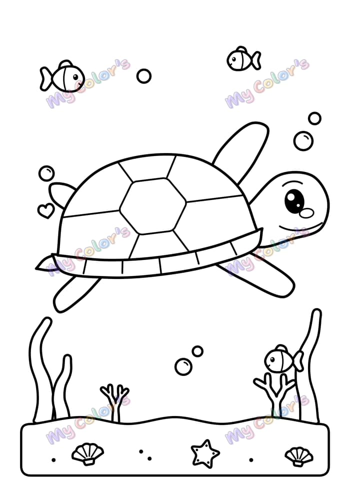 Coloriage Tortue de mer à imprimer