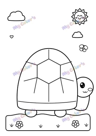 Coloriage La tortue de terre à imprimer