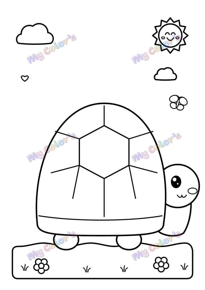 Coloriage La tortue de terre à imprimer