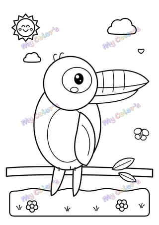 Coloriage Le toucan au grand bec à imprimer