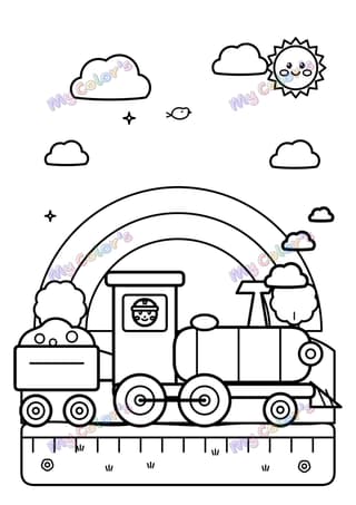 Coloriage Le train à vapeur à imprimer